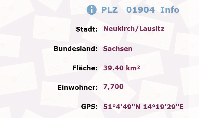 Postleitzahl 01904 Neukirch/Lausitz, Sachsen Information