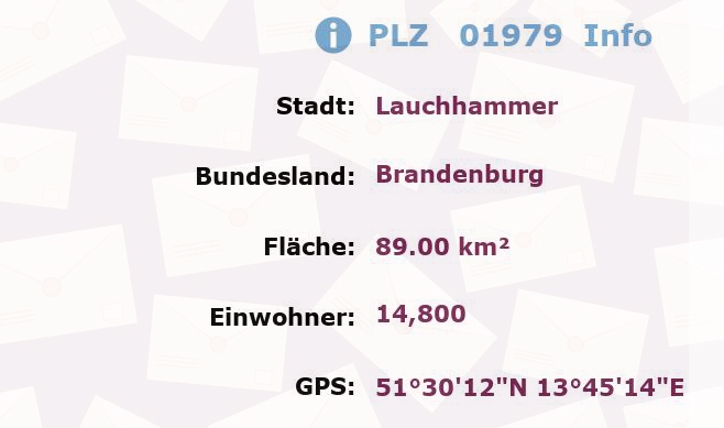 Postleitzahl 01979 Lauchhammer, Brandenburg Information