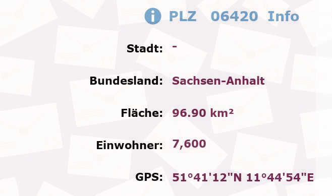 Postleitzahl 06420 Sachsen-Anhalt Information