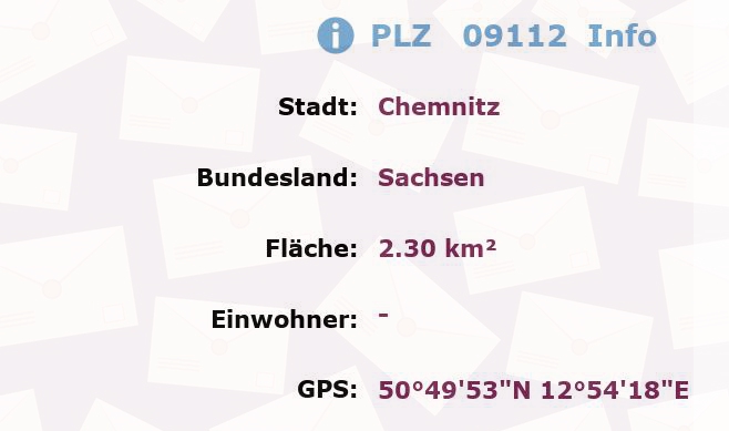 Postleitzahl 09112 Chemnitz, Sachsen Information