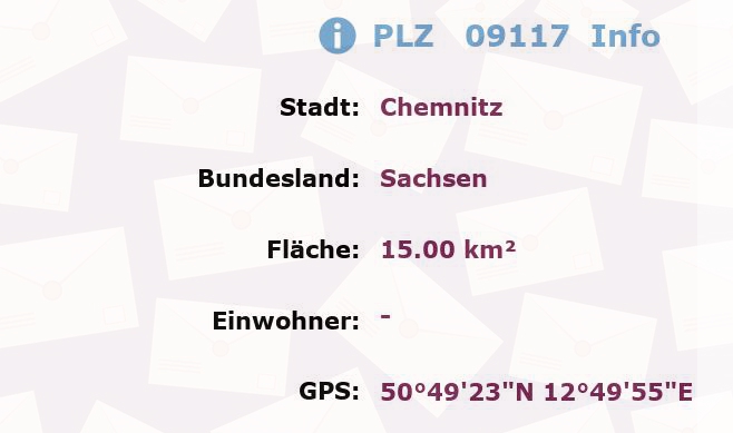Postleitzahl 09117 Chemnitz, Sachsen Information