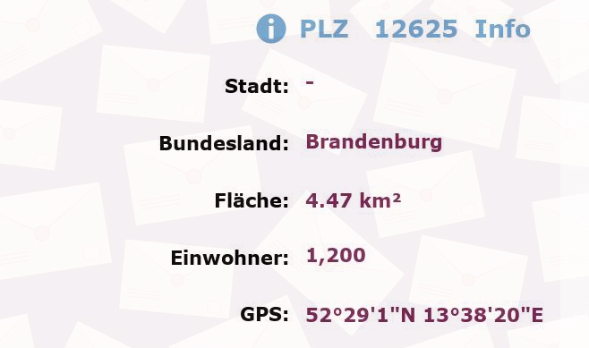 Postleitzahl 12625 Brandenburg Information