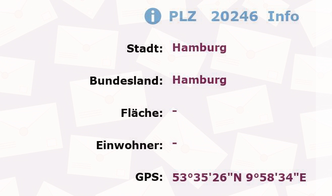 Postleitzahl 20246 Hamburg Information