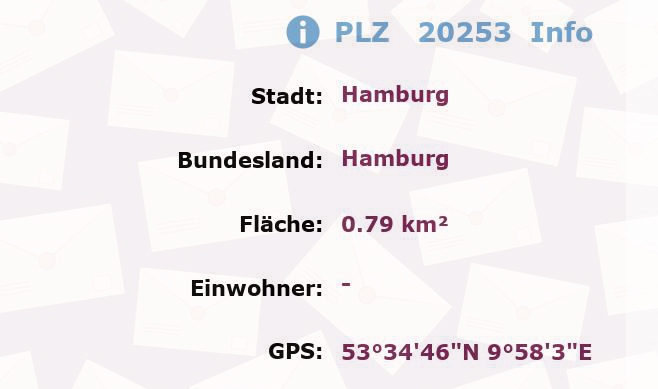 Postleitzahl 20253 Hamburg Information