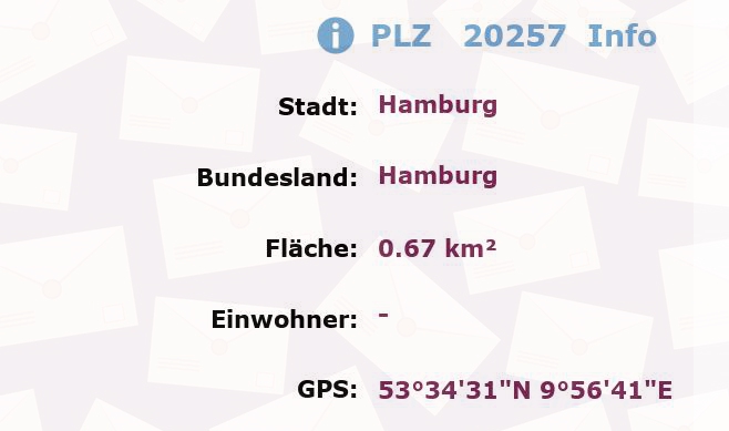 Postleitzahl 20257 Hamburg Information