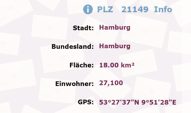 Postleitzahl 21149 Hamburg Information