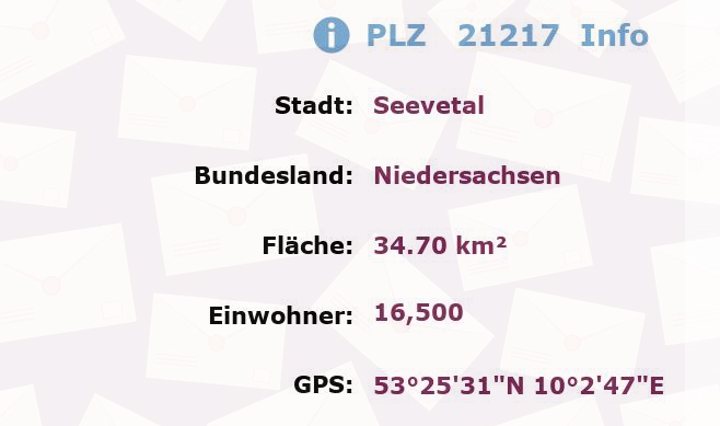 Postleitzahl 21217 Seevetal, Niedersachsen Information