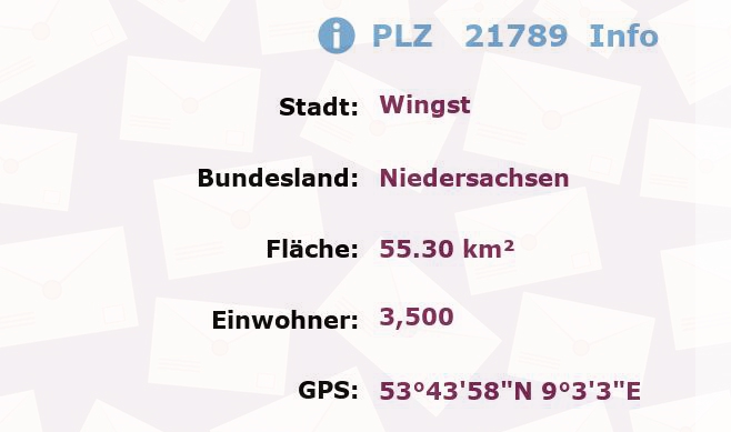 Postleitzahl 21789 Wingst, Niedersachsen Information