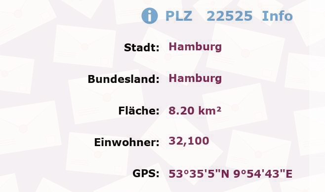 Postleitzahl 22525 Hamburg Information