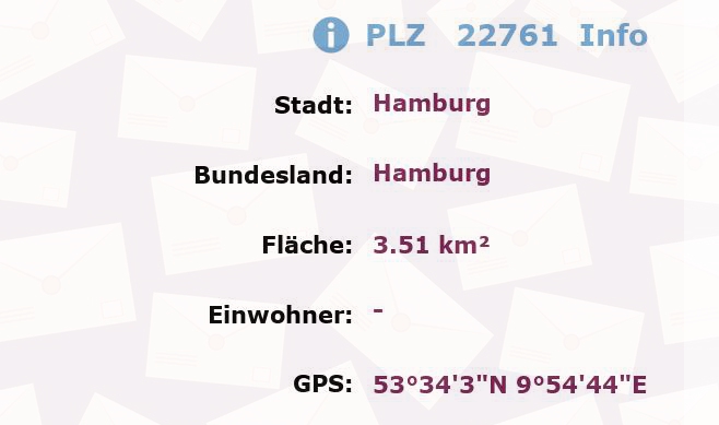 Postleitzahl 22761 Hamburg Information