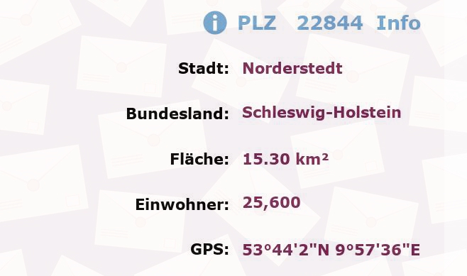 Postleitzahl 22844 Norderstedt, Schleswig-Holstein Information