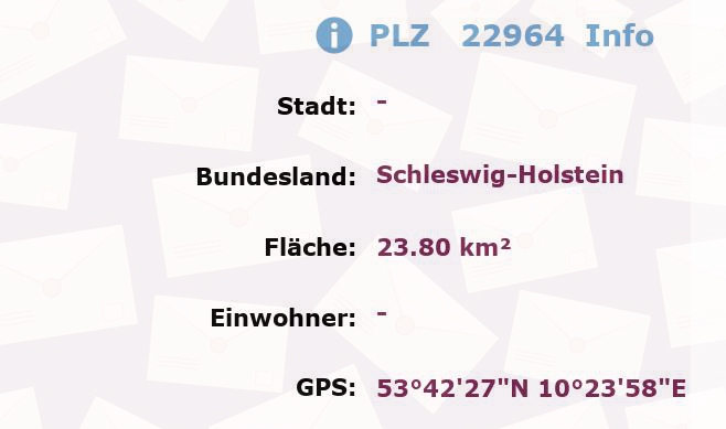 Postleitzahl 22964 Schleswig-Holstein Information