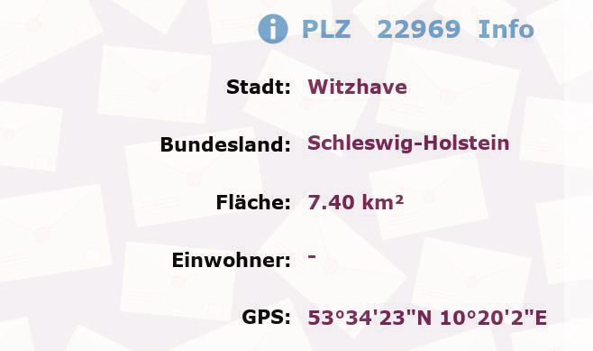 Postleitzahl 22969 Witzhave, Schleswig-Holstein Information