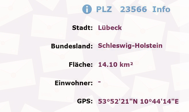 Postleitzahl 23566 Lübeck, Schleswig-Holstein Information