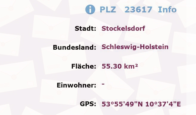 Postleitzahl 23617 Stockelsdorf, Schleswig-Holstein Information