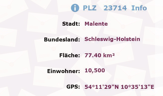 Postleitzahl 23714 Malente, Schleswig-Holstein Information