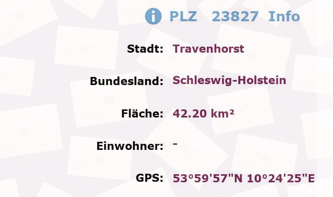 Postleitzahl 23827 Travenhorst, Schleswig-Holstein Information