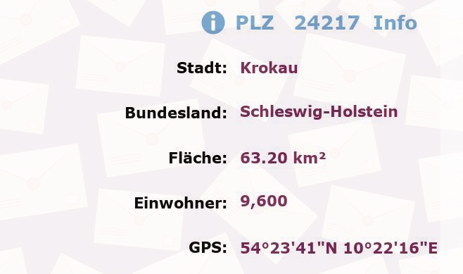 Postleitzahl 24217 Krokau, Schleswig-Holstein Information