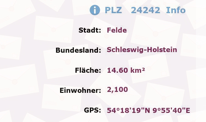 Postleitzahl 24242 Felde, Schleswig-Holstein Information