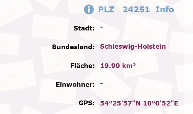 Postleitzahl 24251 Schleswig-Holstein Information