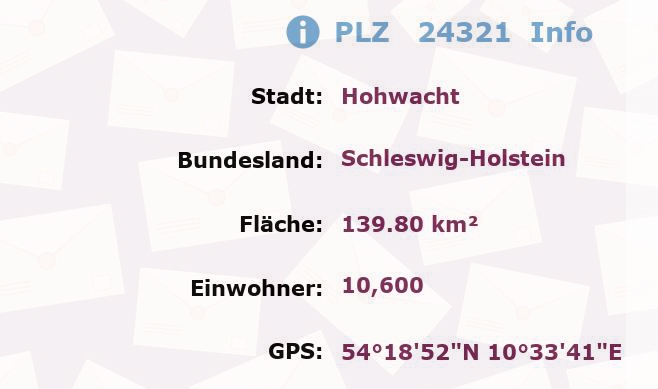 Postleitzahl 24321 Hohwacht, Schleswig-Holstein Information