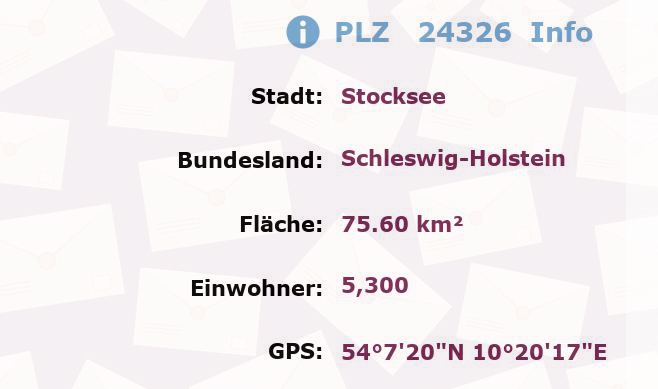 Postleitzahl 24326 Stocksee, Schleswig-Holstein Information