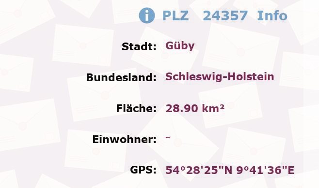 Postleitzahl 24357 Güby, Schleswig-Holstein Information