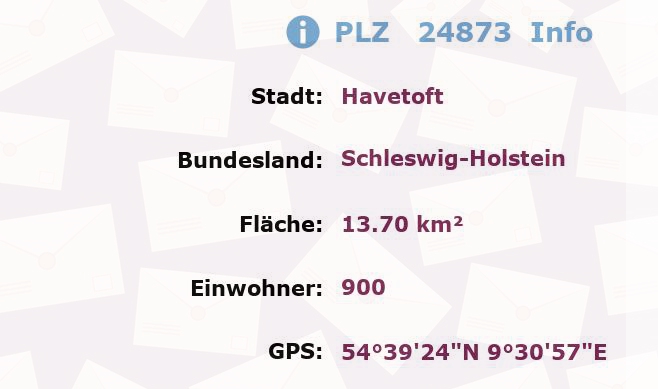 Postleitzahl 24873 Havetoft, Schleswig-Holstein Information