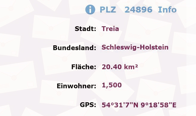 Postleitzahl 24896 Treia, Schleswig-Holstein Information