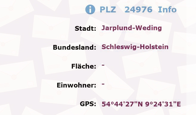 Postleitzahl 24976 Jarplund-Weding, Schleswig-Holstein Information