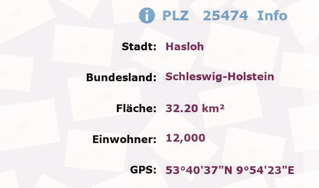 Postleitzahl 25474 Hasloh, Schleswig-Holstein Information