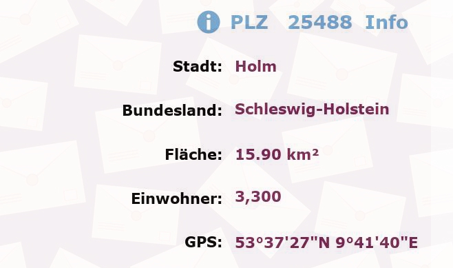 Postleitzahl 25488 Holm, Schleswig-Holstein Information