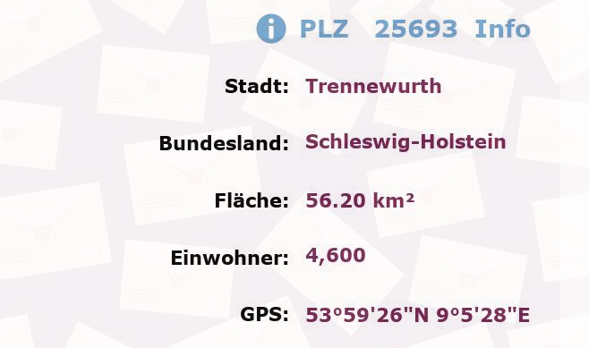 Postleitzahl 25693 Trennewurth, Schleswig-Holstein Information