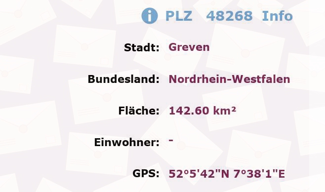 Postleitzahl 48268 Greven, Nordrhein-Westfalen Information