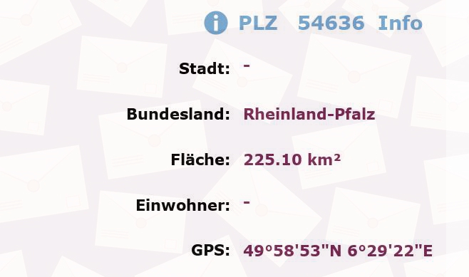 Postleitzahl 54636 Rheinland-Pfalz Information