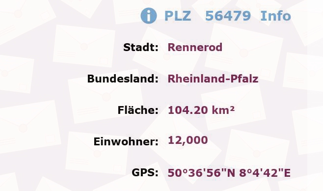 Postleitzahl 56479 Rennerod, Rheinland-Pfalz Information