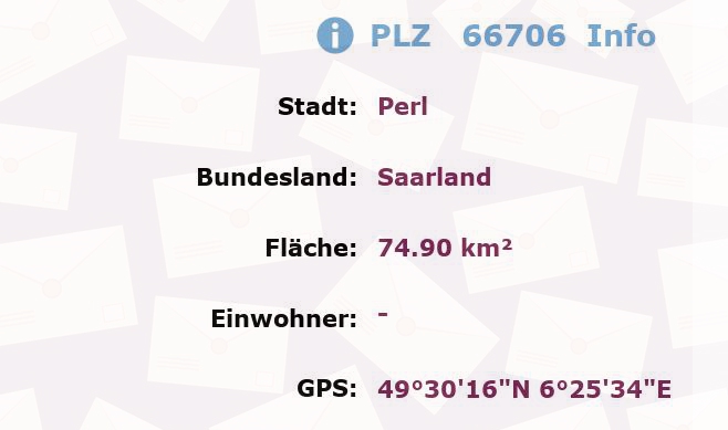 Postleitzahl 66706 Perl, Saarland Information