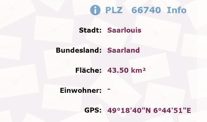 Postleitzahl 66740 Saarlouis, Saarland Information