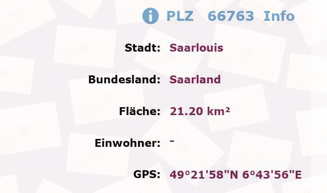 Postleitzahl 66763 Saarlouis, Saarland Information