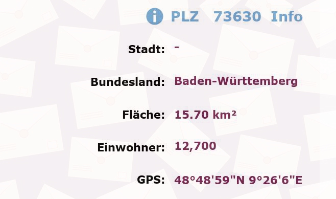 Postleitzahl 73630 Baden-Württemberg Information