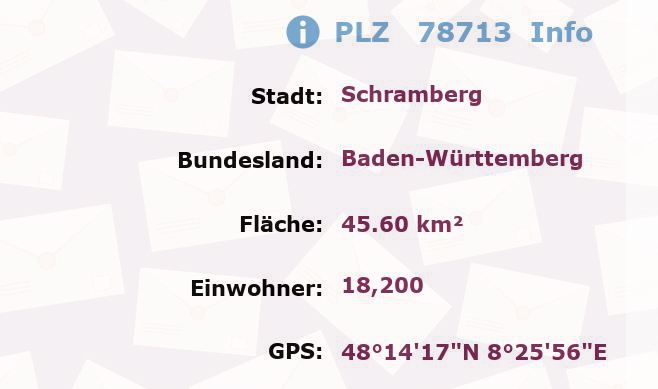 Postleitzahl 78713 Schramberg, Baden-Württemberg Information