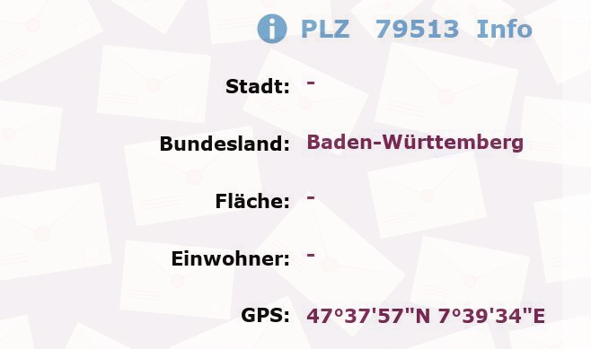 Postleitzahl 79513 Baden-Württemberg Information