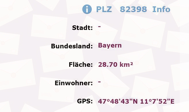 Postleitzahl 82398 Bayern Information
