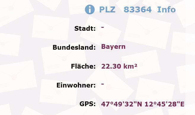 Postleitzahl 83364 Bayern Information