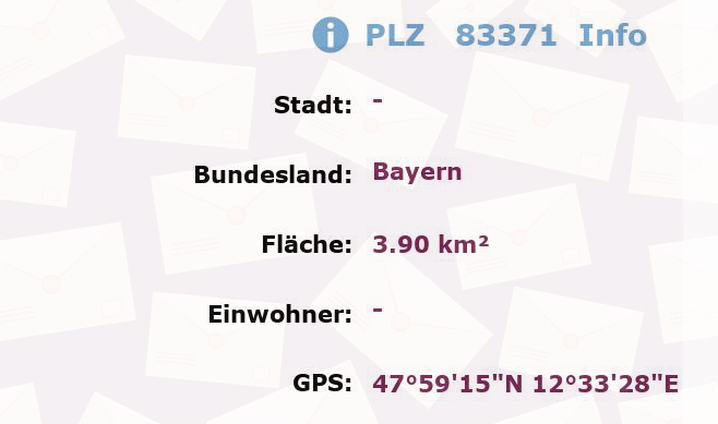 Postleitzahl 83371 Bayern Information