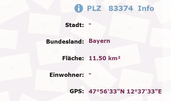 Postleitzahl 83374 Bayern Information
