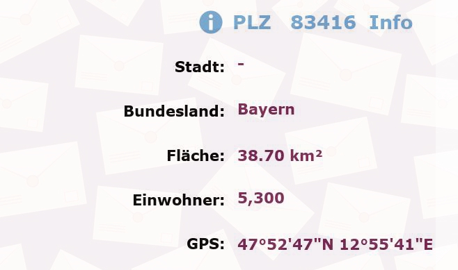 Postleitzahl 83416 Bayern Information