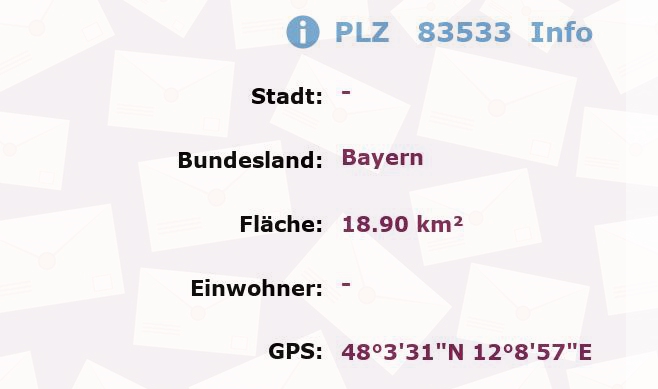 Postleitzahl 83533 Bayern Information