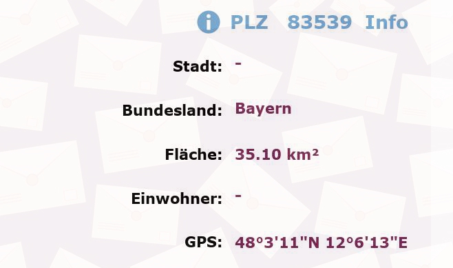 Postleitzahl 83539 Bayern Information