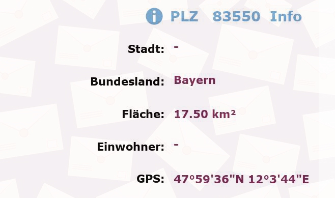 Postleitzahl 83550 Bayern Information